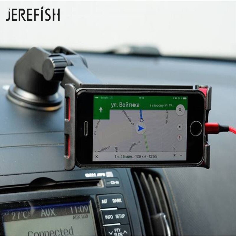 JEREFISH Voorruit Auto Tablet Telefoon Houder Dashboard Auto Telefoon Mount voor iPhone Samsung Huawei iPad Mini xiaomi Auto Houder