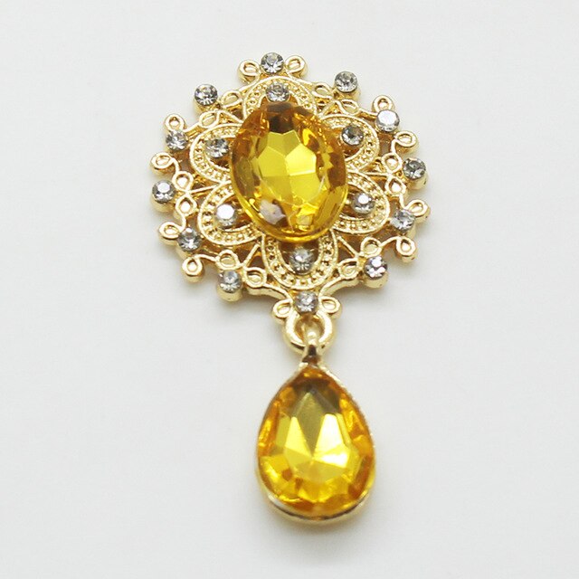 5 flache broschenanhänger, 25*45mm zarte, glänzende broschen aus goldfarbenem metall, dekorative kristall-hochzeitseinladungsideen: 11