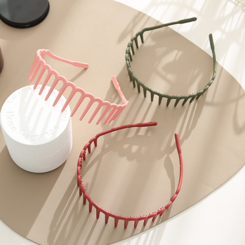Rutschfeste Zick-Zack-Stirnbänder für Frauen und Mädchen, Haifischzähne, Kunststoff-Haarband, Zahnhaarkamm, Spitze, transparentes Stirnband