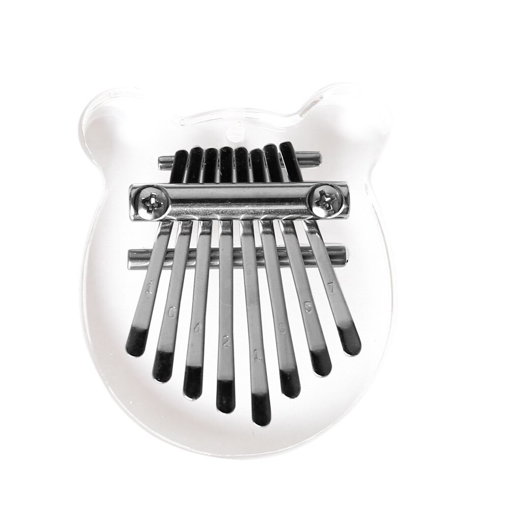 Instrumento Musical de africano Sanza Mbira, cristal claro, 8 teclas, Kalimba, Pulgar acrílico, Piano con escala: bear