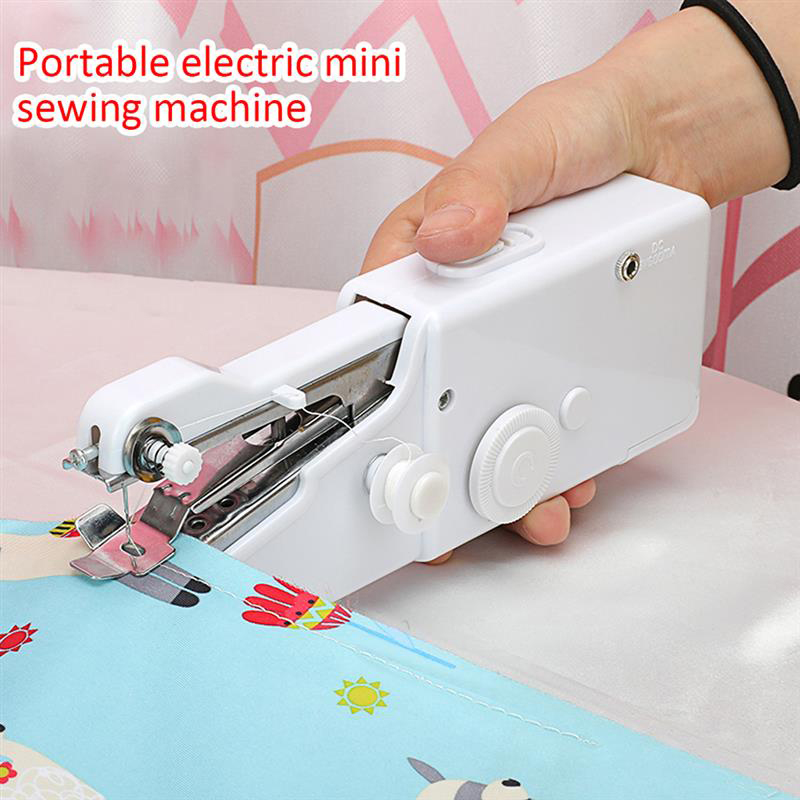 EU/US Plug Mini Sewing Machine Portable Handheld Electric Stitch Household Cordless Repairs Diy Clothes Needlework Sew Machine