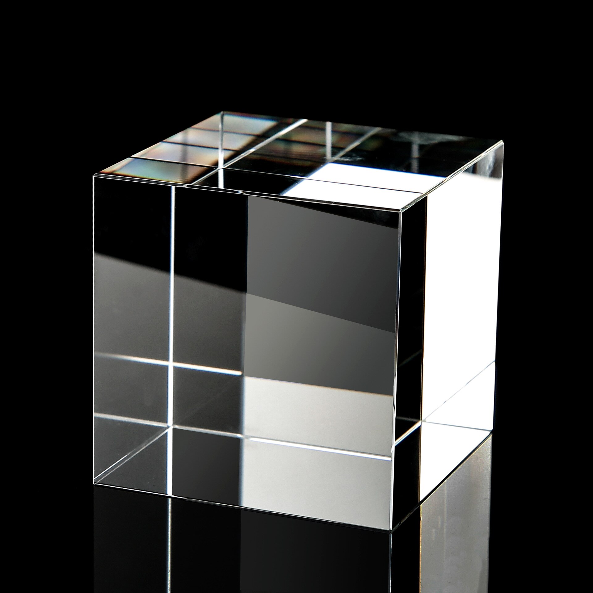 90Mm Optische Cube Prism Transparant Kristal Glas Decoraties Hexahedron Prisma Voor Fotografie K9 Optische Glas