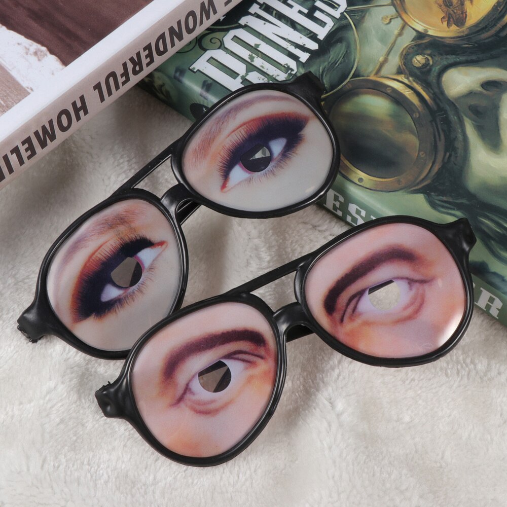Halloween Trick Male Funny Eyes Glasses Prank Disguise Eyeglass Party Props