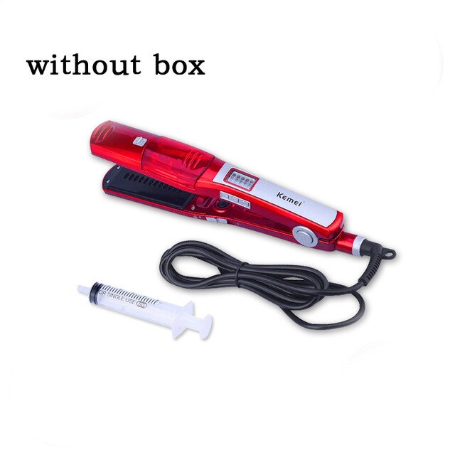 Kemei profesjonalny Vapor grzebień prostujący włosy szczotka prostownica ceramiczna parowa prostownica robić włosów elektryczna prostownica robić włosów: nie oryginał pudełko / US