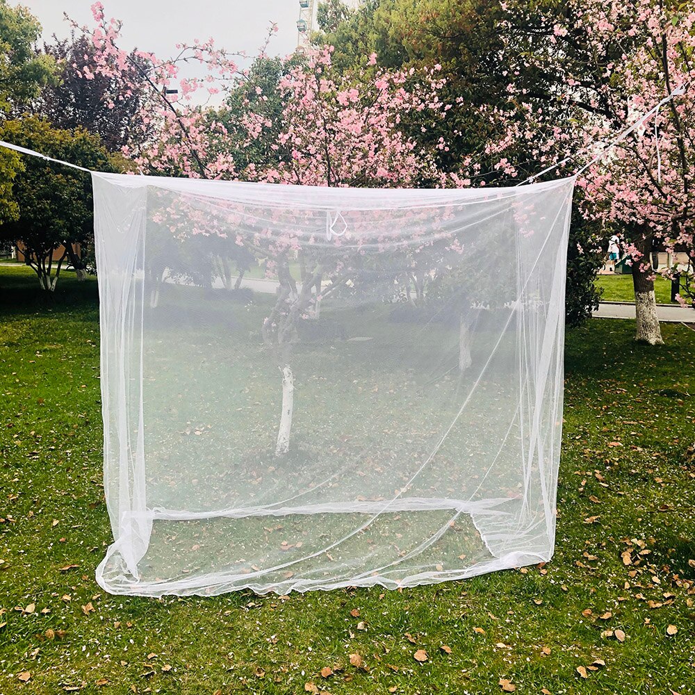 Biały kemping moskitiera z worek robić przechowywania kryty odkryty przenośny namiot owad moskitiera duża siatka zasłona baldachim robić podróży