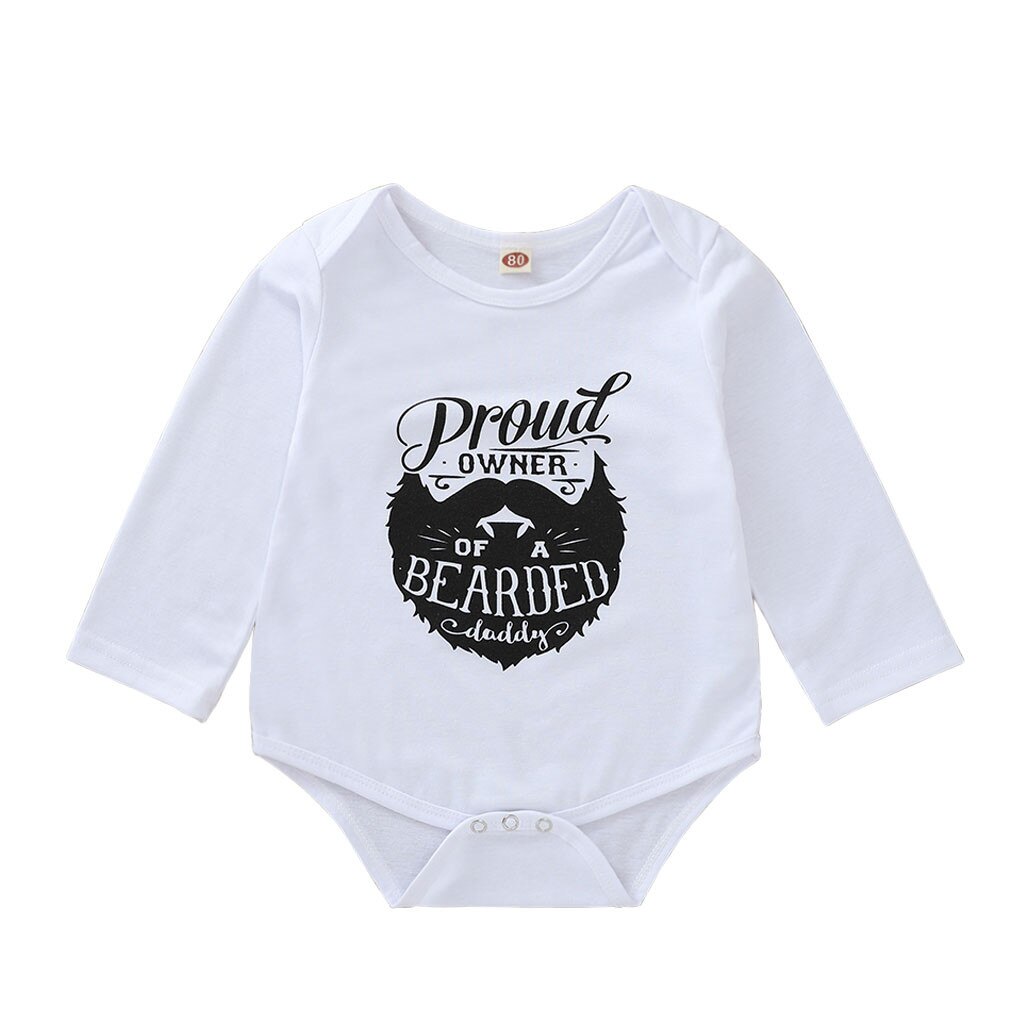 Infant Baby Boys Girls Long Sleeve Letter Print Romper Bodysuit Clothes Product Round Neck Long Sleeve Christmas Bodysuit Baby