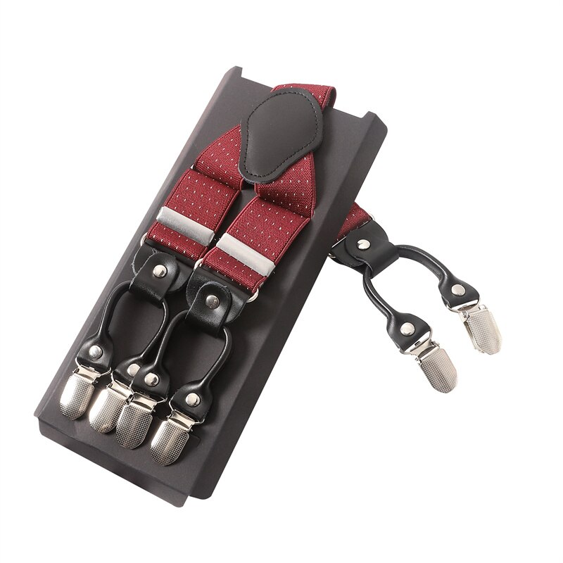 Tirantes de cuero con Clip ajustable para hombre, banda elástica ancha para pantalones, cinturón, arnés de servicio, 35mm