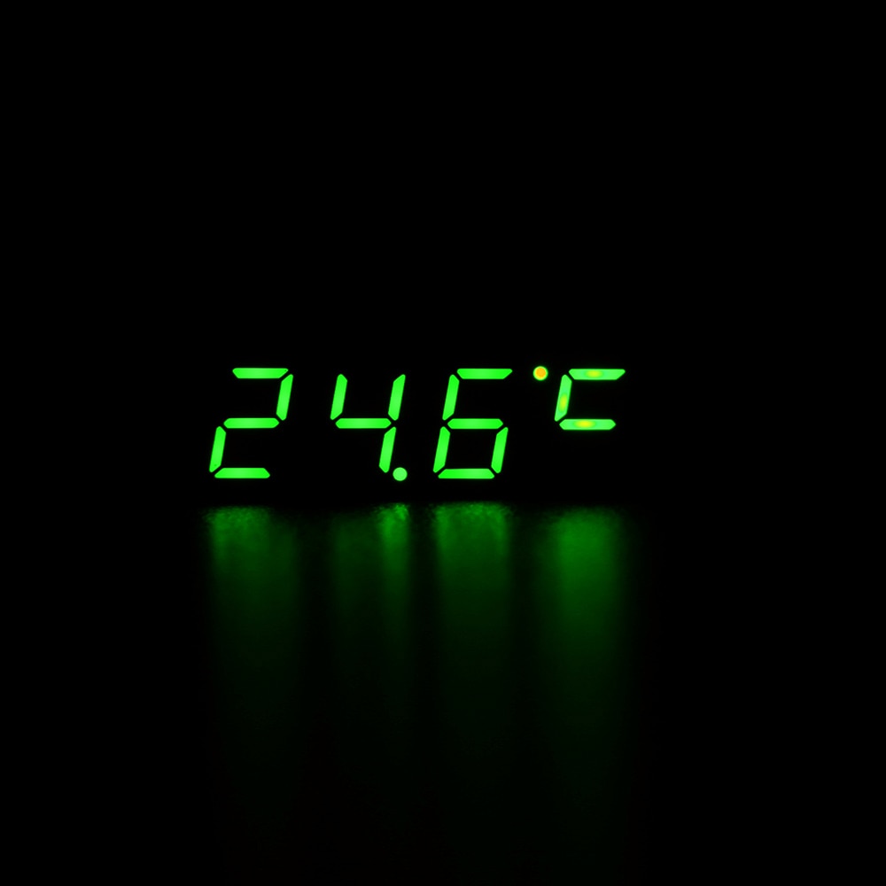 Multi-function Car LED Display Electric Digital Clock Thermometer Voltmeter 4 Modes Digital Clock Digital Timer Green Blue Red