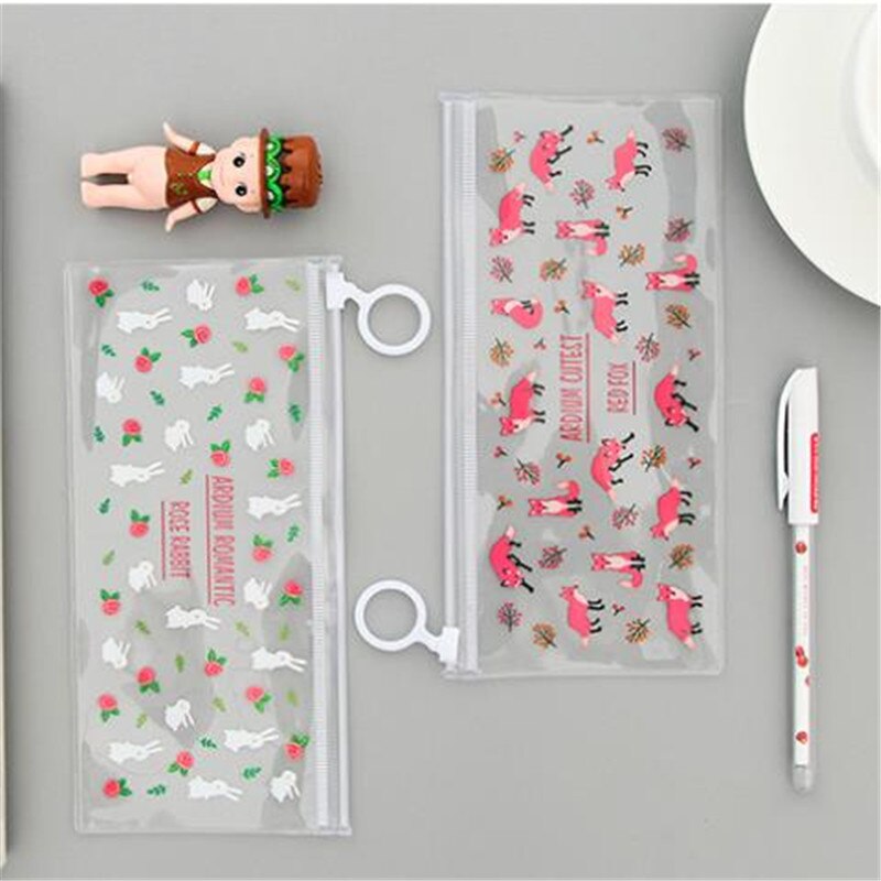 PVC Transparante Potlood Zakken Mysterieuze Kleine Bloemen Dieren Waterdichte Briefpapier Opslag Kantoor Schoolbenodigdheden Etui
