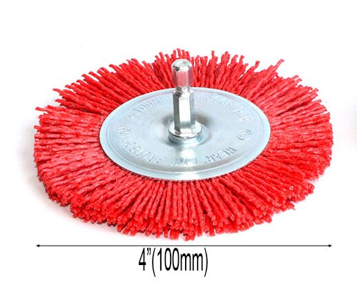 1Pc Nylon Cup Borstel 2.5 "/3 Inch/4" Schurende Draad Wiel Borstel Voor Boor Rotary tool Hout Polijsten Ontbramen Cleaning 1/4 "Schacht: 3pc / T-type 100mm