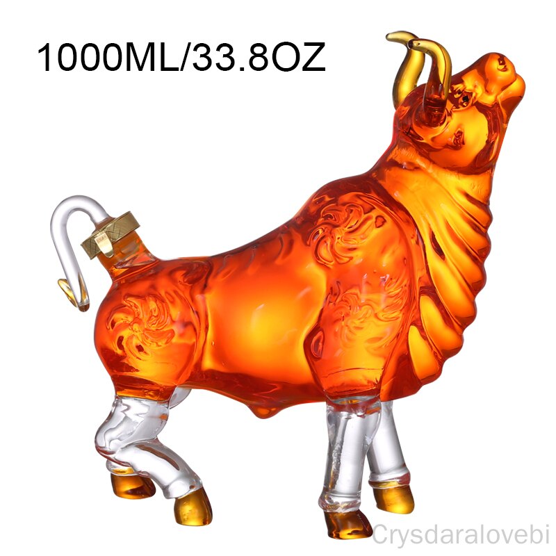 Cow Shaped Style Home Bar Whiskey Decanter for Liquor Scotch Bourbon Wine Bottle 250ML-1000ML Home Bars Whiskey Barrel