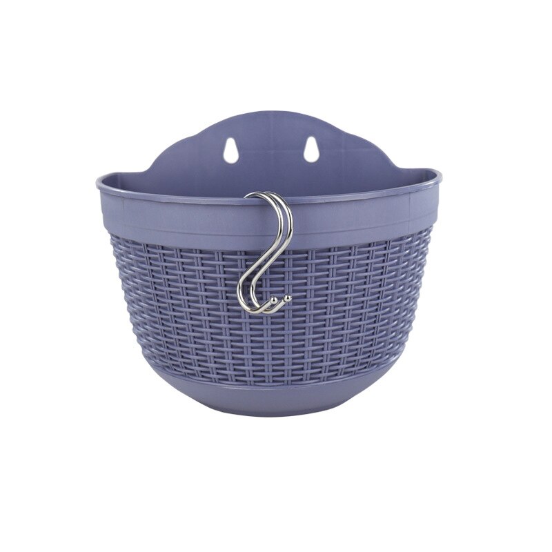 1Pc naścienny doniczka imitacja Rattan tkactwo półokrągłe doniczka roślina balkonowa wisząca ściana ogrodu kosz wystrój: 2 L