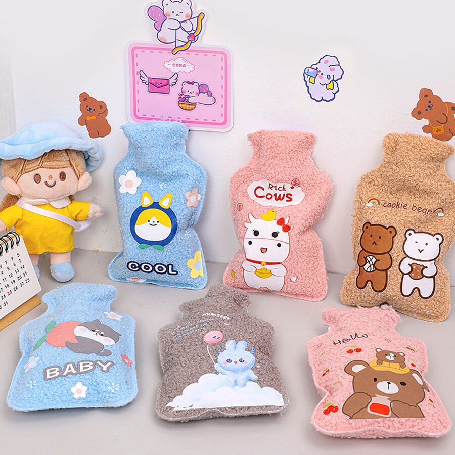 Cartoon plush bear water injection warm water bag portable compress warm hand treasure water bagA808