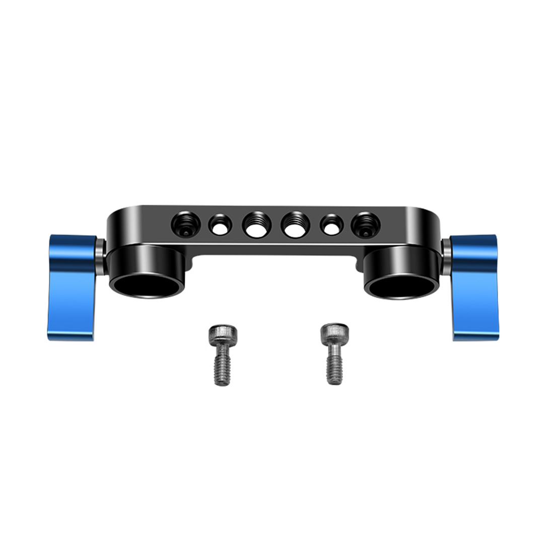 15mm Rail Dual Rod Clamp Mount 1/4 "-20 Draad Knop Schroef voor DSLR Camera Rig Kooi Grondplaat Lens Ondersteuning Fotografie Systeem Kit: YELLOW
