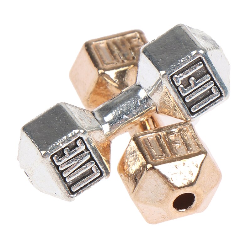 2Pcs 1/12 Dollhouse Miniature Barbell Dumbbells Fitness Weights Gym Model Toys 20*7mm