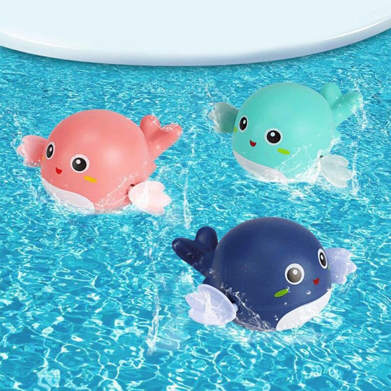 1 pc søte tegneserie delfiner klassisk baby vann leketøy spedbarn svømme fisk avviklet kjede urverk barn strand badeleker