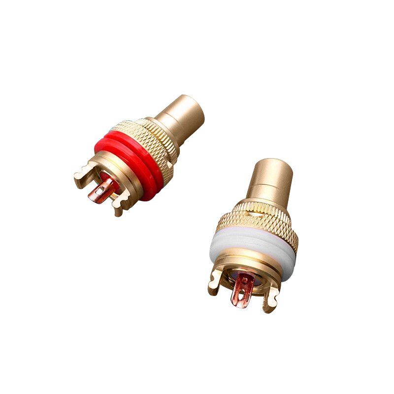 8pcs Red+White RCA Female Socket Chassis RCA CMC Female Connector Phono Copper Plug Amp HiFi