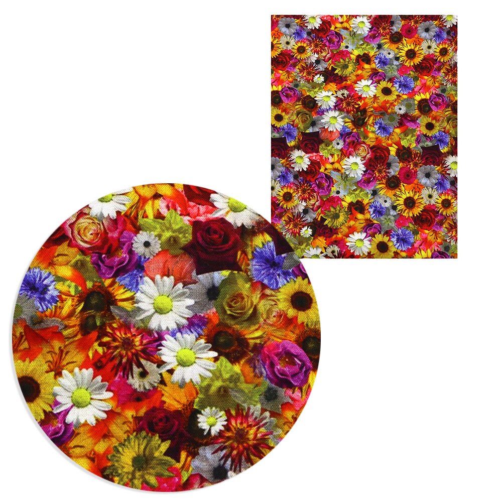 David Accessoires 50*140Cm Zonnebloem Gedrukt Patchwork 100% Katoen Voor Tissue Baby Beddengoed Quilten Stof, C10843: 1103724003