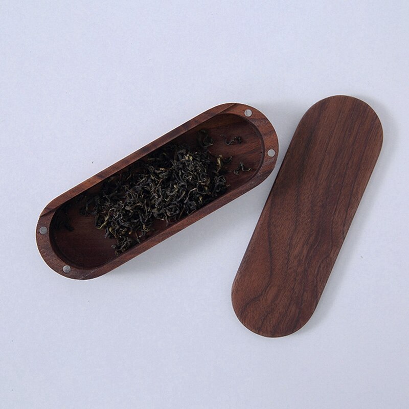 Chinese Tea Solid Wood Portable Tea Boxes Black Walnut Beech Travel Mini Tea Caddies Teaware Tea Accessories Box Packaging