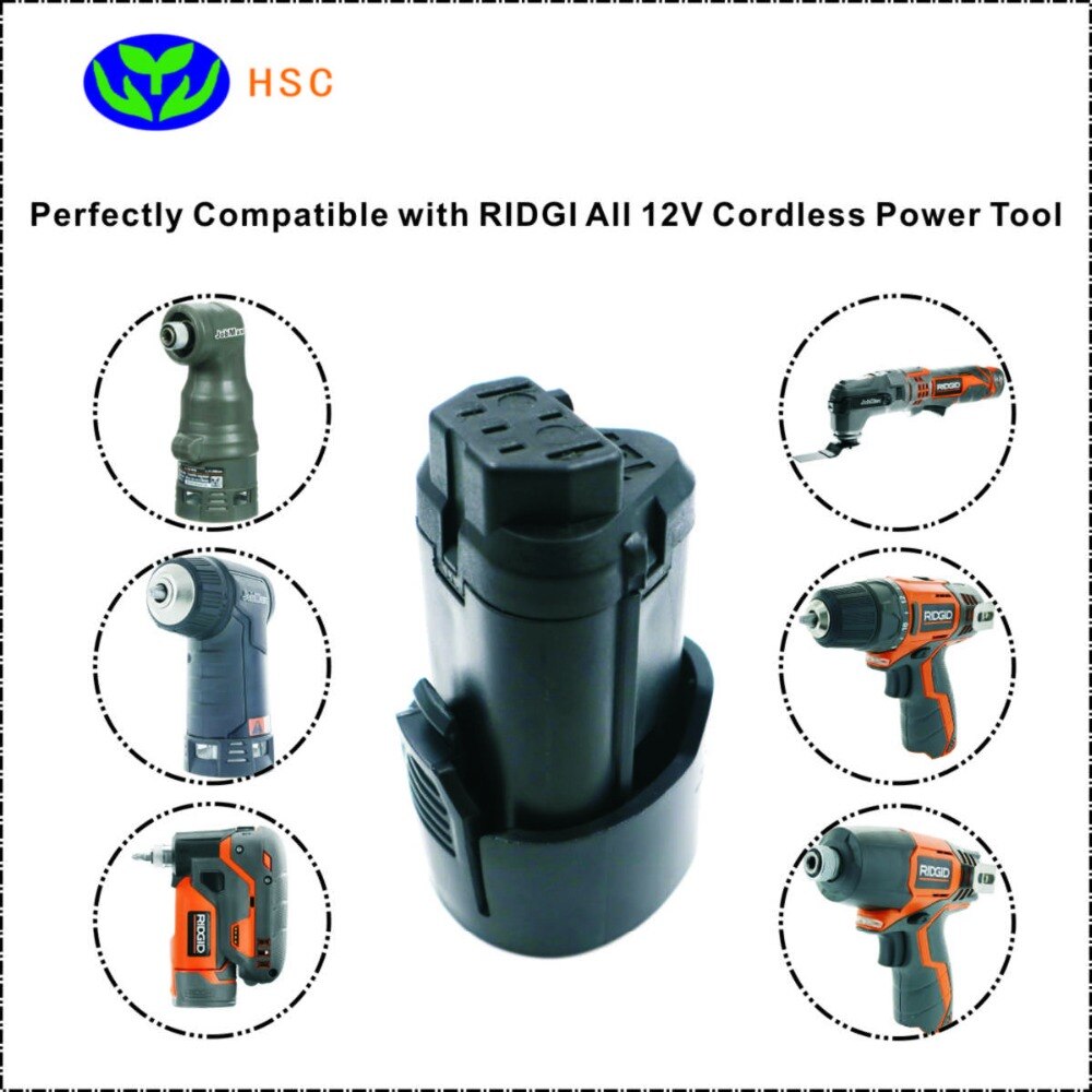 2.0Ah 18650 Battery Pack RID12A Li-ion Battery 12V Replacement Ridgid AC82008 130188001/AEG L1215 L1215P L1215R Pro Battery