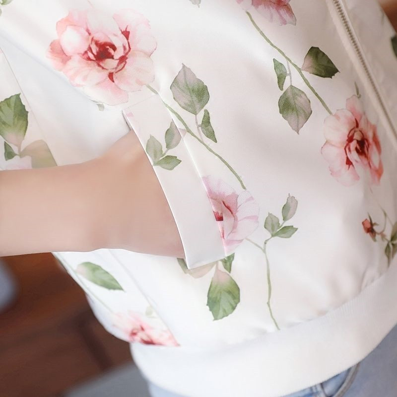 Blouson imprimé Bomber pour femme, à manches longues, manteaux simples, fins et fins, taille Plue, nouvelle été