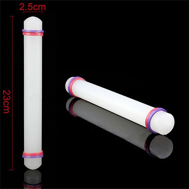 Non-stick Glide Fondant Rolling Pin Fondant Taart Deeg Roller Decorating Cake Ambachten Bakken Koken Tool Wit 23Cm: Default Title