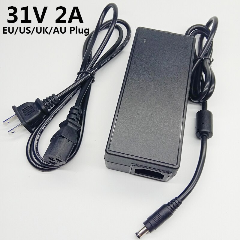 31V 2A Switching Power Supply Adapter Universal AC DC Adaptor 31v2a 31 Volt Voltage Converter EU US UK AU Plug 5.5mmx2.1-2.5mm