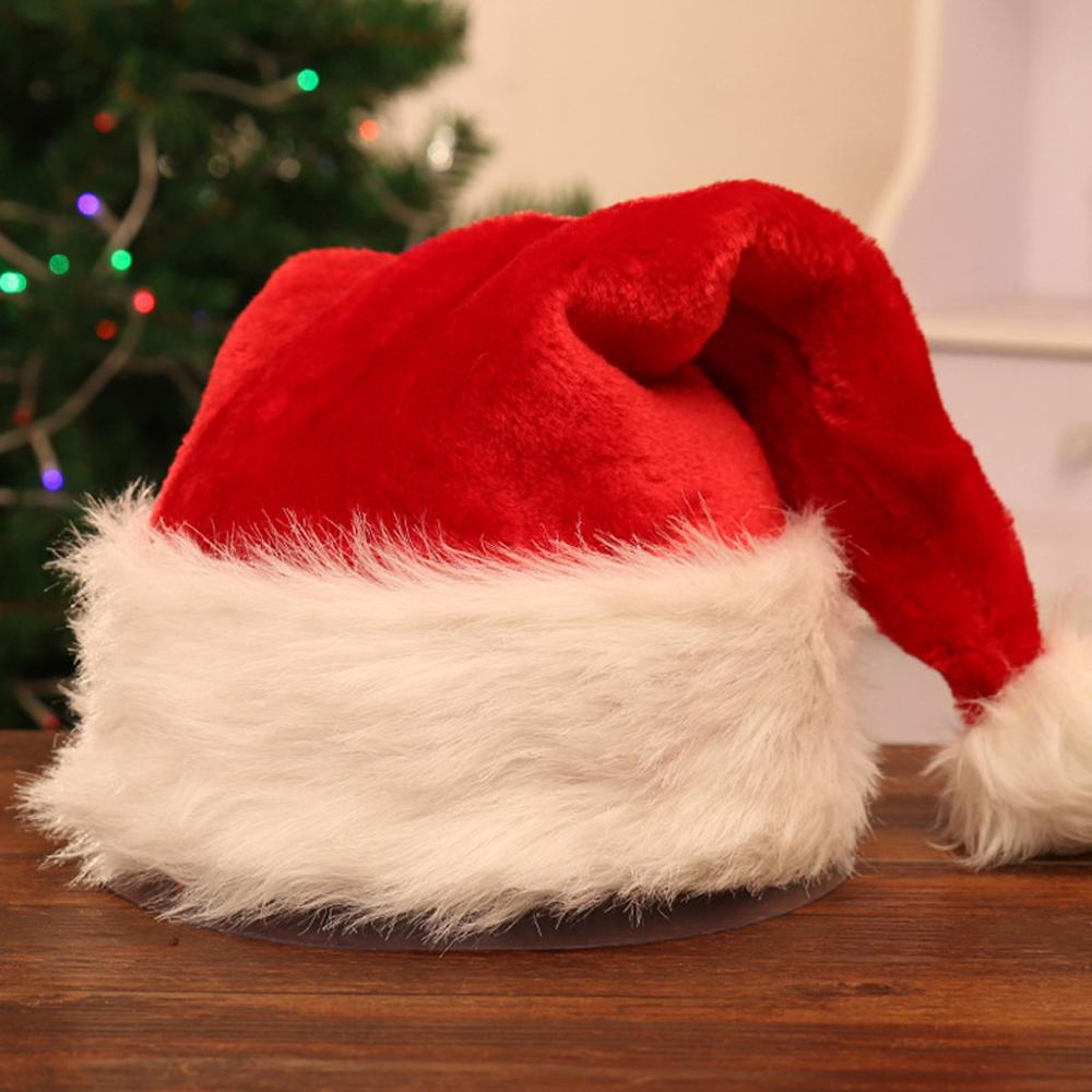 Christmas Cap Thick Ultra Soft Plush Cute Santa Claus Fancy Dress Hat Christmas Hats Warm Winter Christmas Decorations