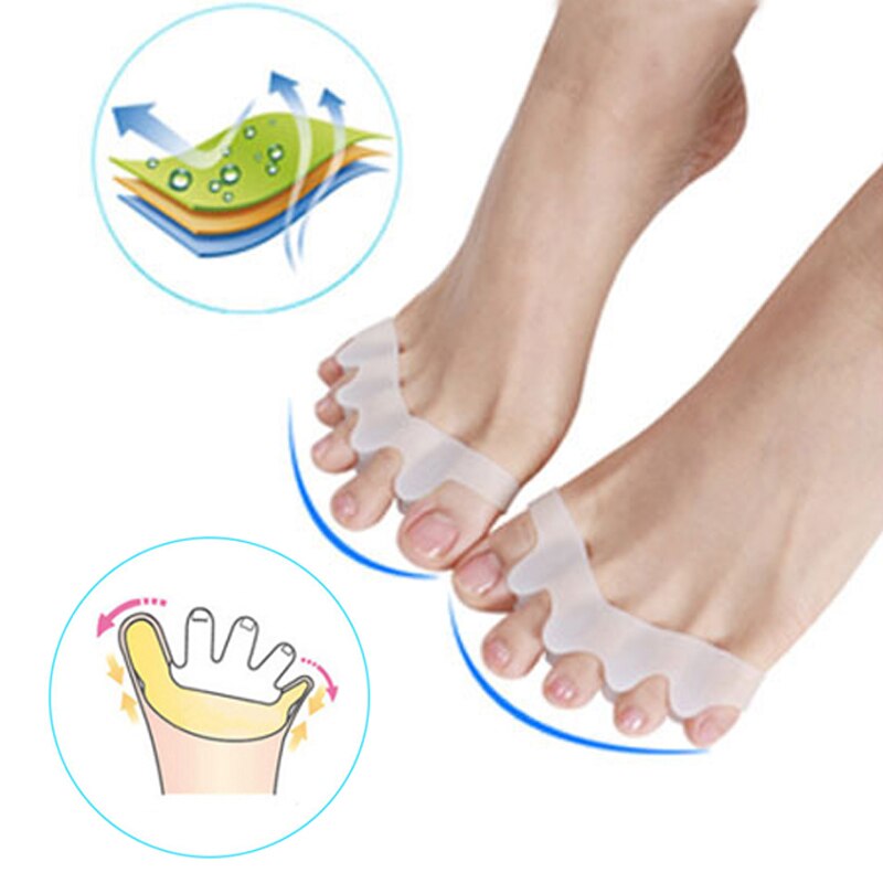 1pair Gel Toes Orthotics Hammer Toe Separators Stretchers Alignment Overlapping Orthopedic Shoes Useful Cushion Feet Care Insole
