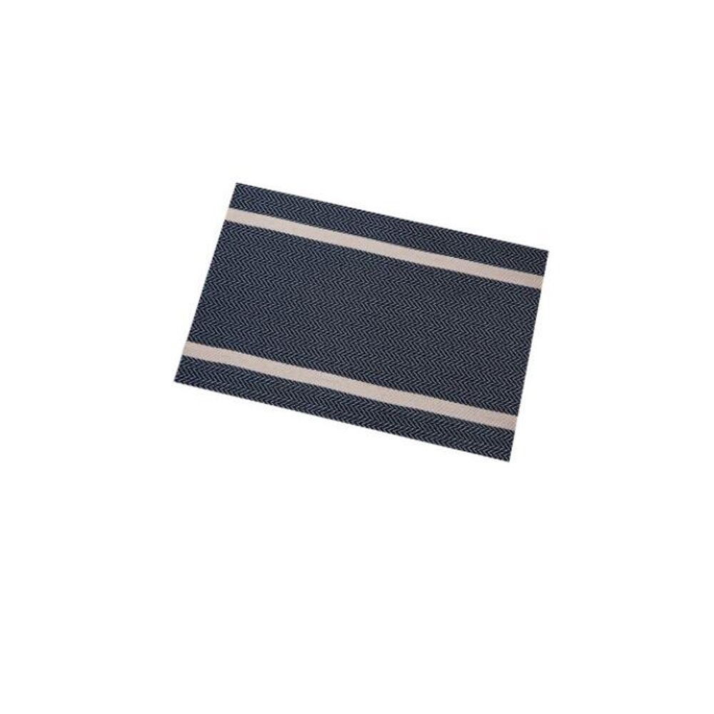 Creatieve Nordic Pvc Isolatie Placemat Licht Luxe Gestreepte Tafel Mat Antislip Placemats Kom Coaster Home Hotel Matten 1 stuks: Blauw