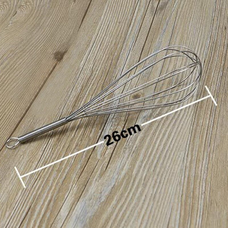 Utensilios de cocina para revolver crema de huevo, de acero inoxidable batidor en espiral, herramienta de batidores de huevos de cocina: 26CM