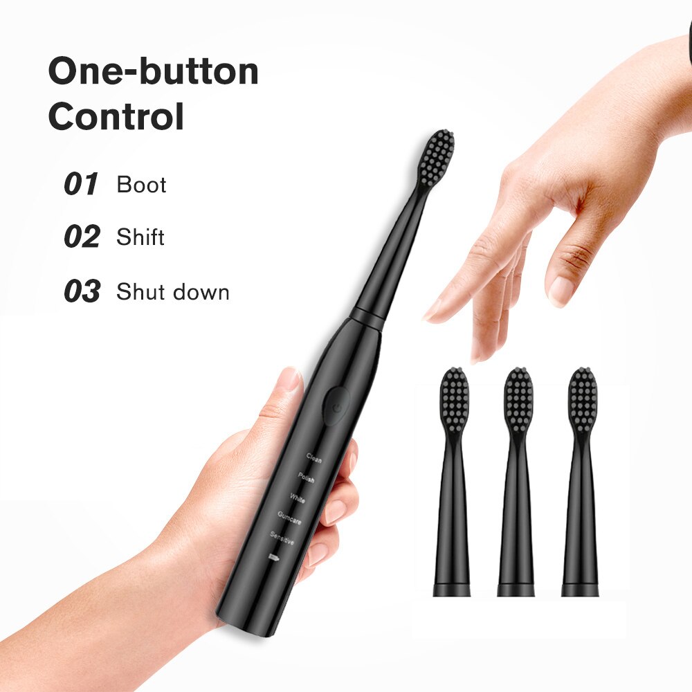 Poderoso ultra sônico sonic escova de dentes elétrica carga usb recarregável escovas de dentes lavável branqueamento eletrônico escova de dentes