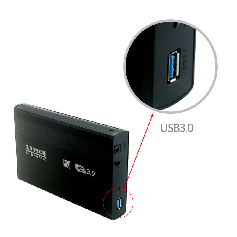 3,5 Zoll USB 3.0 SATA Externe Festplatte Festplattengehäuse Gehäuse Typ-C Externe Aufbewahrungsbox Unterstützung Festplatte