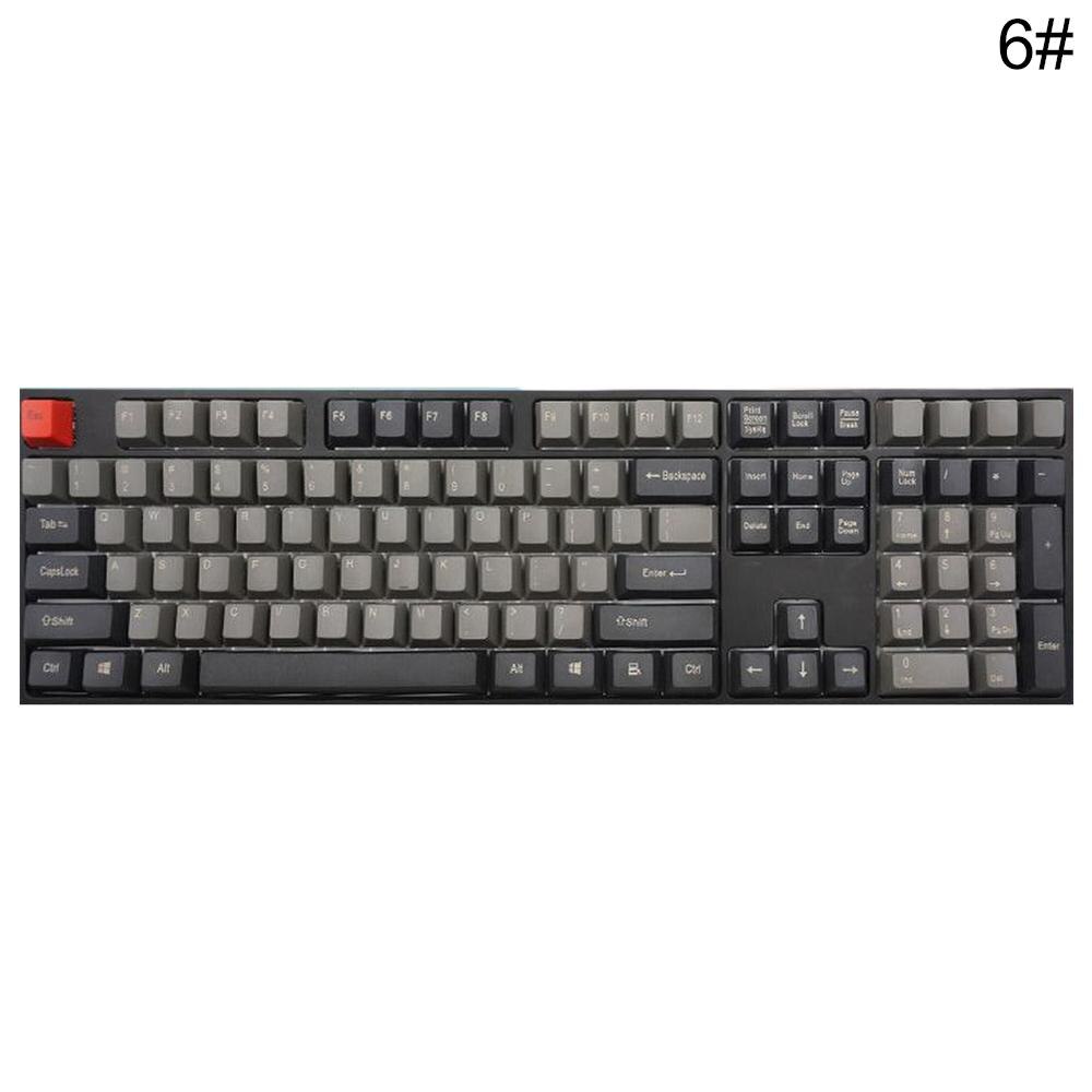 Mekaniska tangentbord utbytbara knappar dubbla skott pbt 108 tangenter för cherry mx tangentbord switch: 6