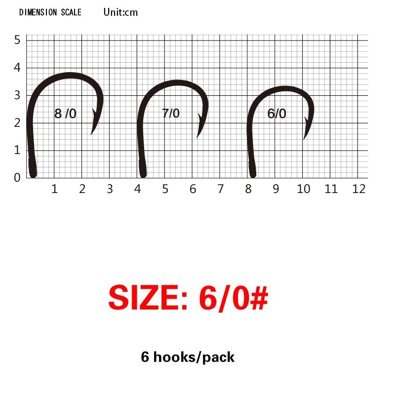 Mustad fiskekrokar 10827np- bn karp krok 1# 1/0 -12/0 södra olje jätte hav taggad fisk krok svart fisk: 6 0