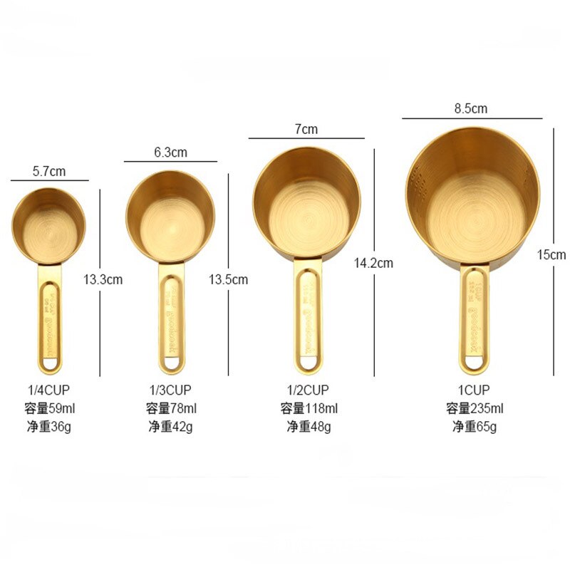 4/8pcs Stainless Steel Kitchen Measuring Spoons Teaspoon Coffee Sugar Scoop Cake Baking Flour Measuring Cups Kitchen Tools