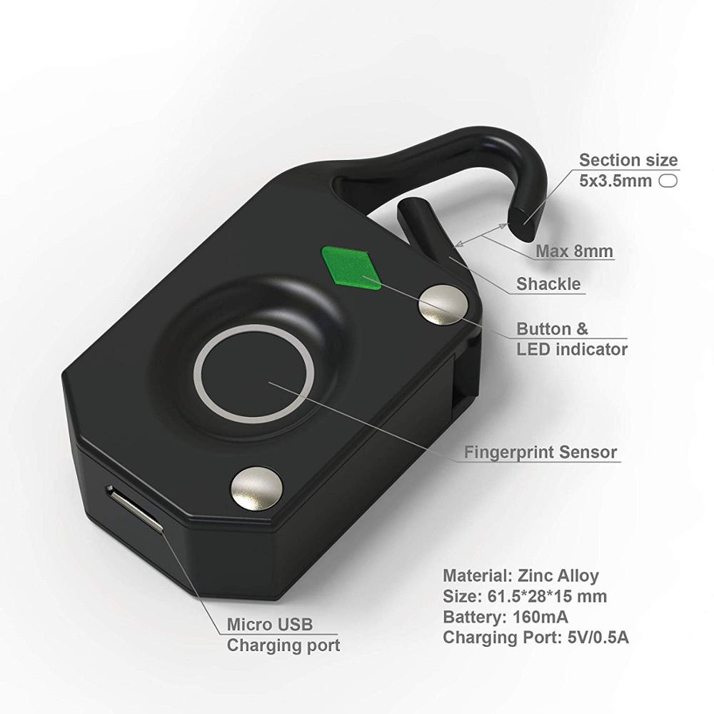 Ip65 vanntette digitale intelligente bluetooth hengelås smart fingeravtrykk hengelås