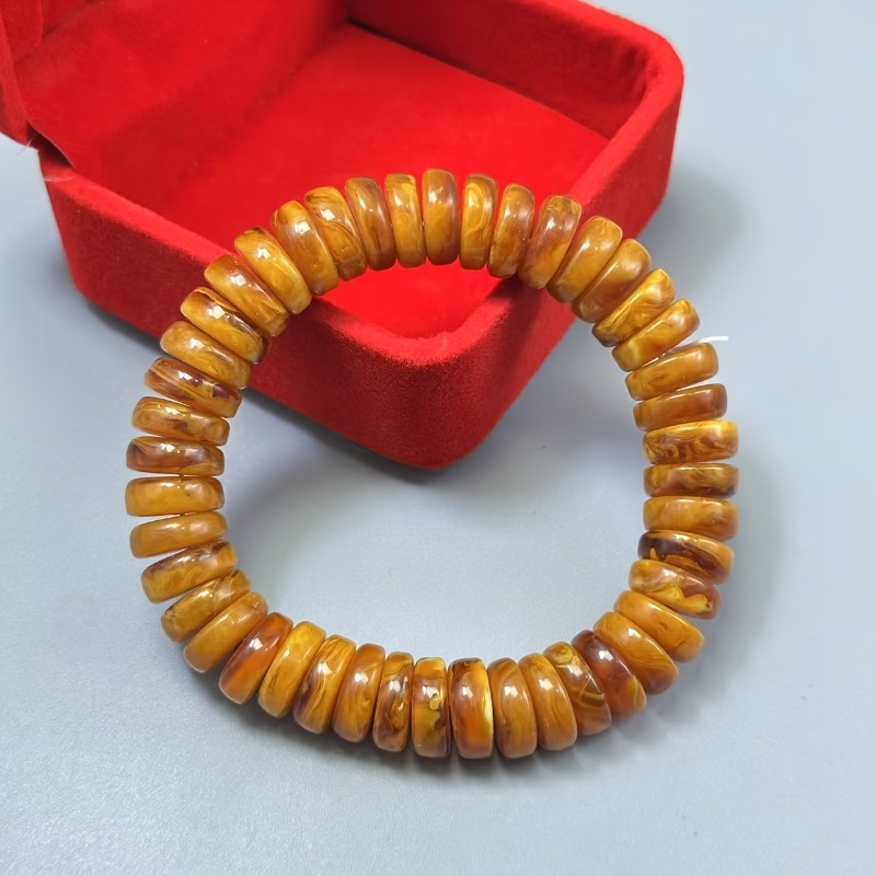 Amber bijenwas kralenarmband, enkele ringaccessoires voor heren en dames