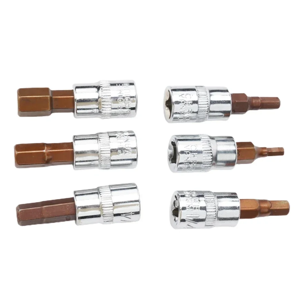 1/4 Inch Drive Hex Socket Bit Set 3mm 4mm 5mm 6mm 7mm 8mm schroevendraaier Bits Voor Inner Hex Socket Handgereedschap H3 H4 H5 H6 H7 H8