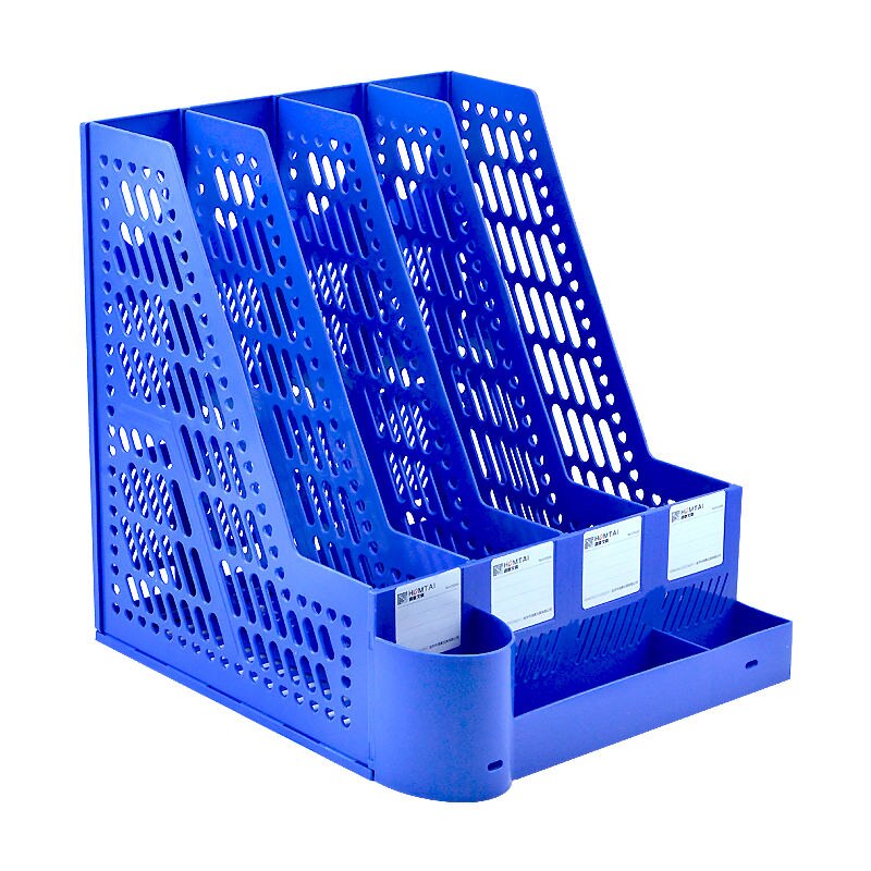 Document multi-layer frame data four-column blue book frame desk book end file storage box vertical sorting multi-functional sto