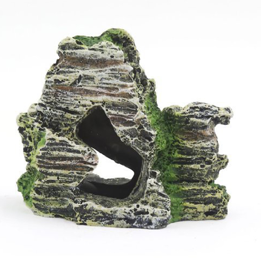Mountain View Aquarium Ornament Tree Rock Cave Stone Decoration Fish Tank