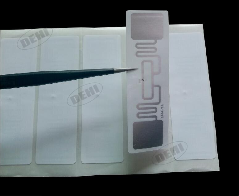 Adesivos uhf etiqueta az 100 9662-860 mhz, etiqueta adesiva uhf rfid iso 18000-6c alien h3 chip incrustação 73*23mm com 960 peças