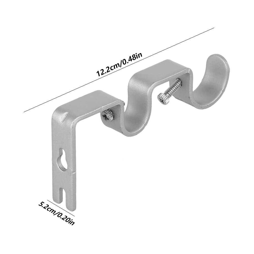 3Pcs Curtain Rod Brackets Heavy Duty Double Rod Holders Durable Metal Curtain Rod Wall Brackets with Screw Curtain Accessories