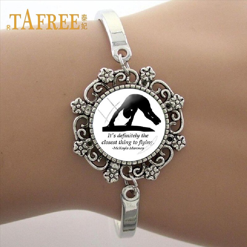 TAFREE Good bracelet Lace like gymnastics art photo Glass Dome Bracelet sport Charm Women's GY020: GY033