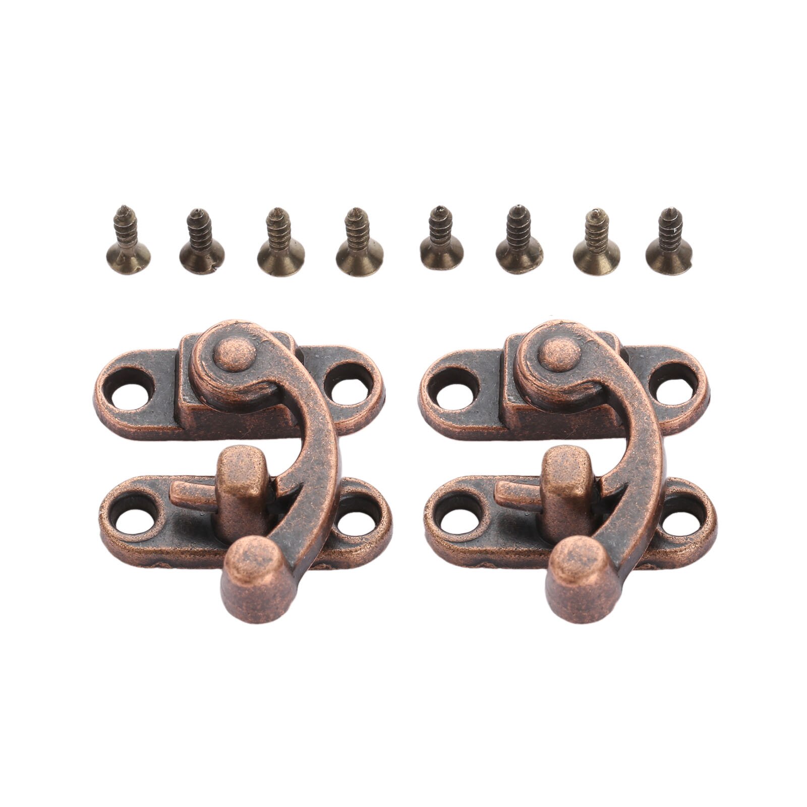 2 stk antik jern hængelås låse hasp spænde horn fangst lås kroglås til mini smykkeskrin til møbler hardware 29*33mm: B