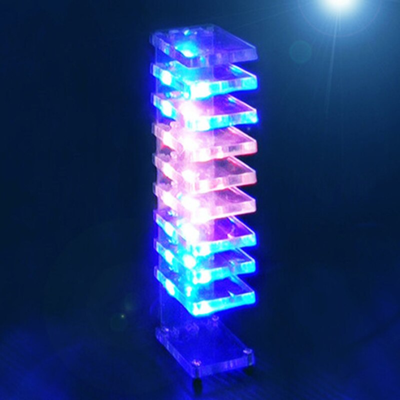 Columna de Luz LED de 10 niveles para cine en casa, Medidor de VU de luz LED con Control de sonido y cristal, para música