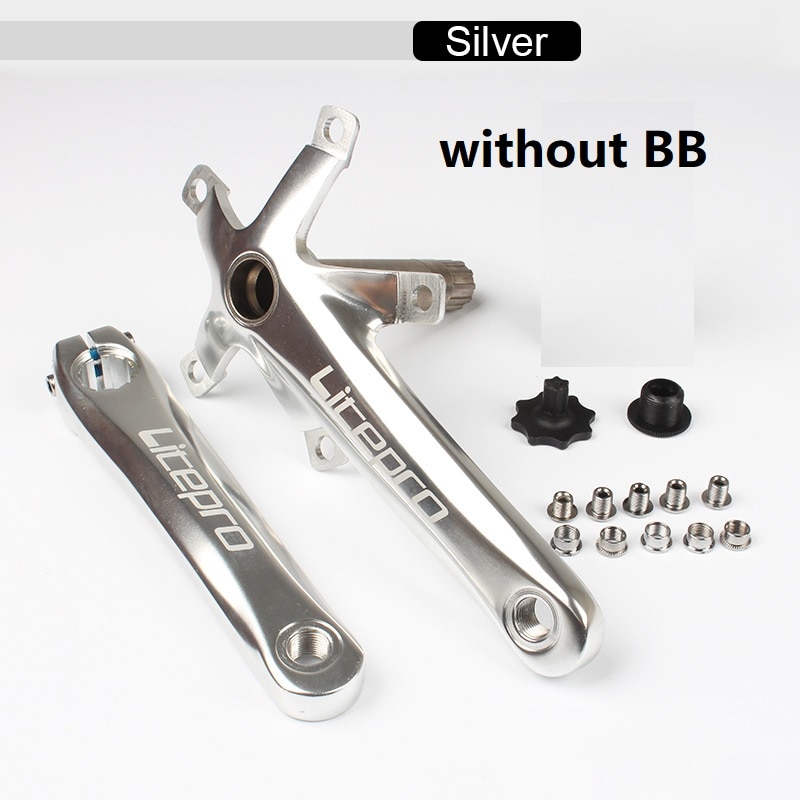 fietsen, mountainbikers Fiets Crank Crank Fiets Crank 48t Crankstel Baanfiets Single Speed ​​Fiets Onderdelen Vierkant Gat 170mm BCD 130mm Fiets Onderdelen Fiets Crankstel
