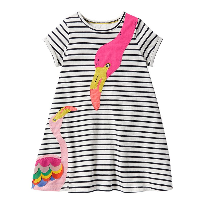 Summer Kids Clothes Girls Dresses O-neck Short Sleeve Children Clothing Beach Dress for Girl Striped School Clothes