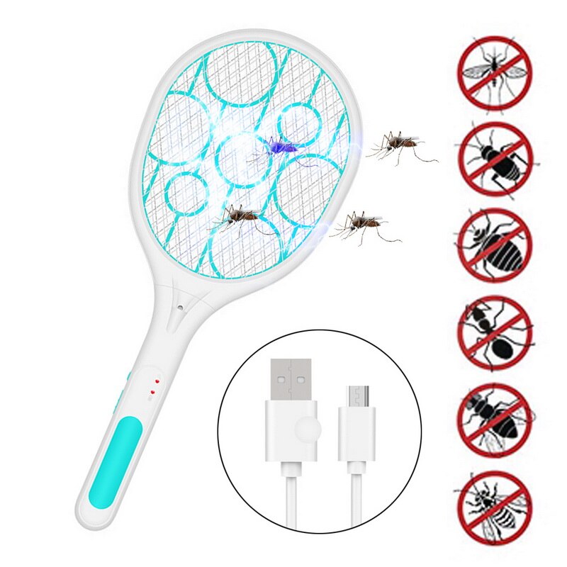 Usb Chargerable Thuis Elektrische Fly Mosquito Bug Zapper Vliegenmepper Muggen Killer Veiligheid Mesh Draadloze Anti Mosquito Bug Zapper: blue