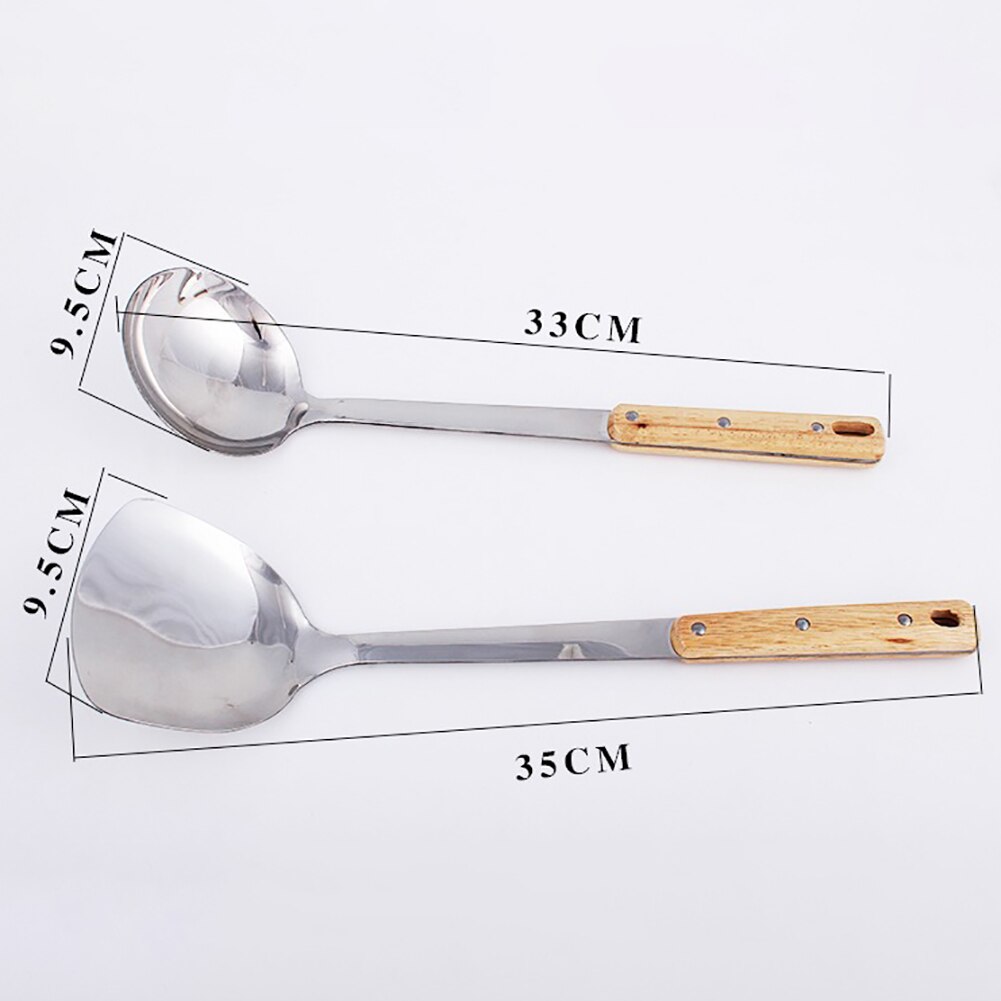 Ustensiles de cuisine en bois Uten manche en bois | En acier inoxydable, spatule pelle cuillère tourneuse de cuisine, Cocina trademsilios lame en bois, Gadgets de cuisine